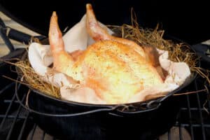 photo of Hay Baked Chicken on a bbq