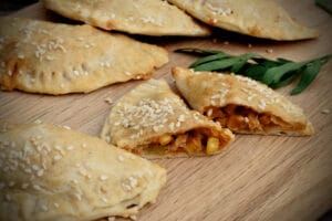 photo of assorted Empanadas on a board