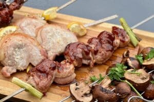 Duck breast skewers