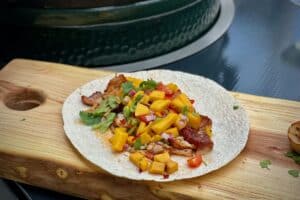 photo of Beer-braised pork taco on a board