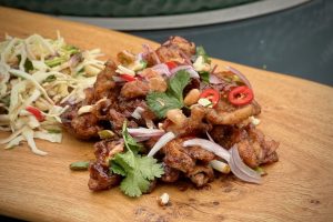 photo of Gunpowder Chicken on a board