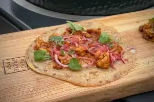 Photo of a Chicken Kati Roll on a board