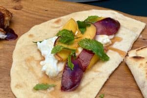 Grilled peach piadina
