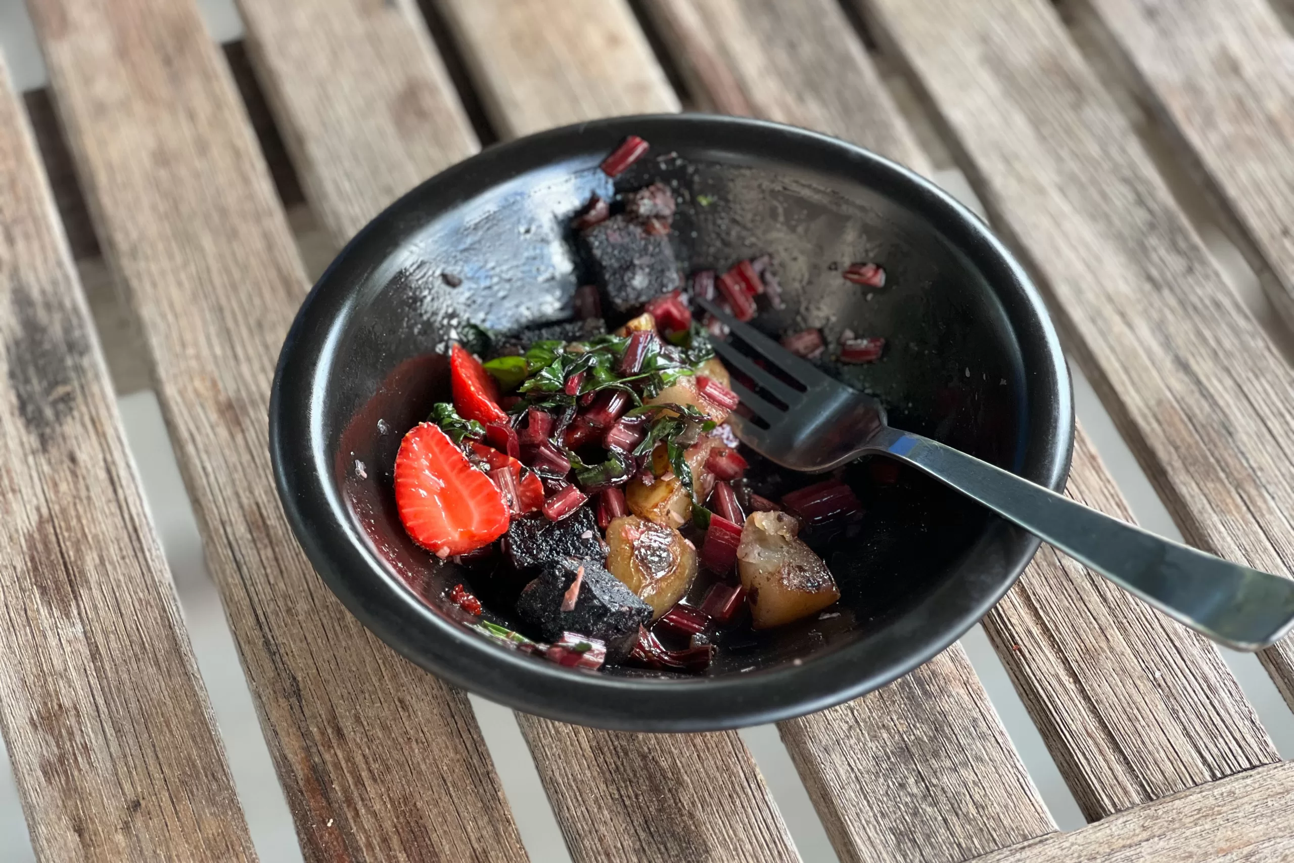 Strawberry and black pudding Strawberry and black pudding