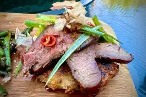 Japanese marinated flat iron steak photo of Japanese marinated flat iron steak