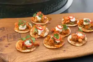 photo of Mexican Chicken Tostadas on a board