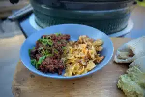 Pasta fries with chilli Pasta fries with chilli