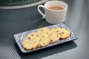 Easter Currant Biscuits with tea