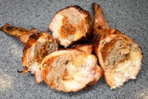 a photo of a few Stuffed boned chicken wings
