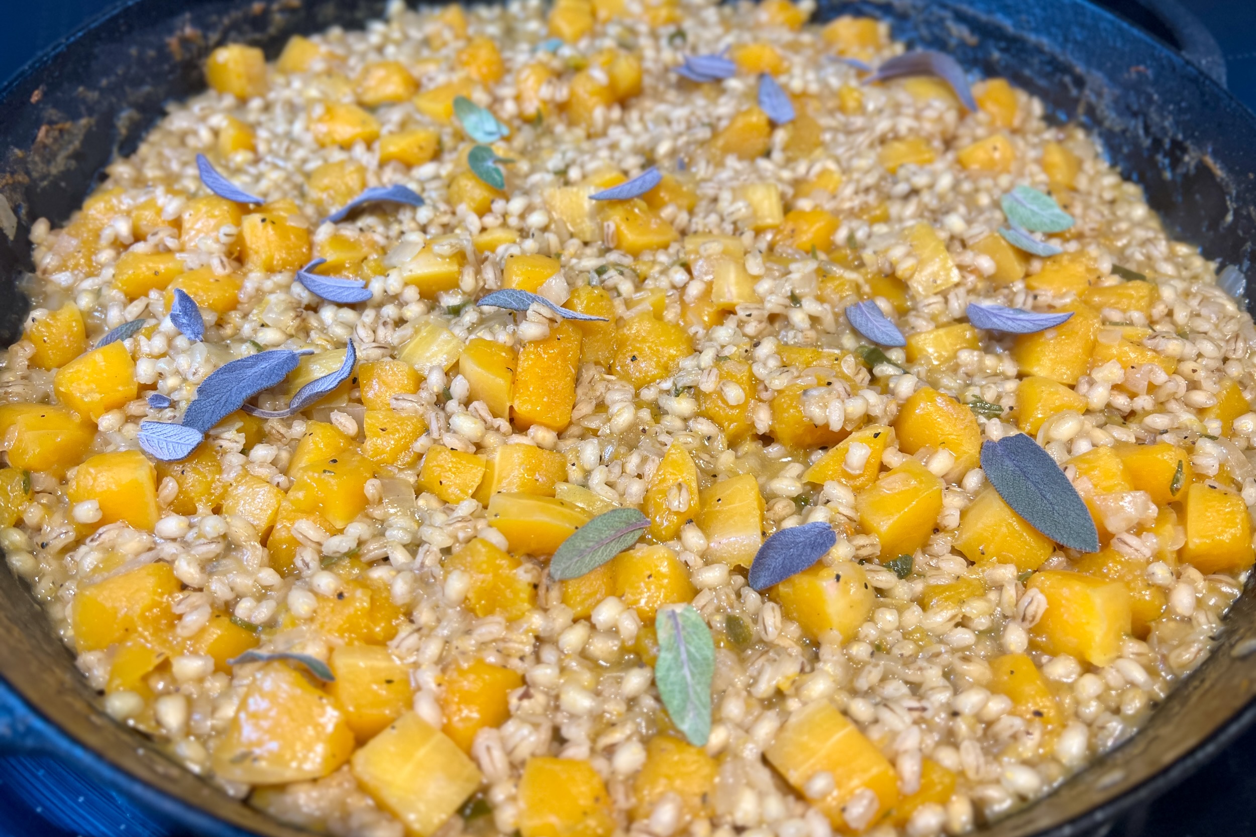 Squash and pearl barley risotto