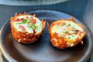 Crunchy Potato Cases with Egg and Bacon