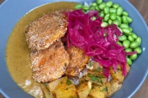 photo of Sweet potato katsu curry in a bowl