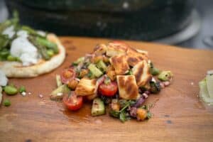 phot of Fattoush salad on a board