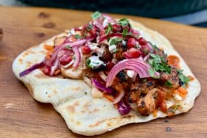 photo of Grace's Chicken Kebab on a flatbread