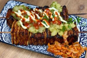 Korean Lamb Tortilla Skewer